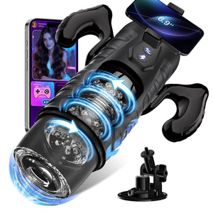 EINSEO AI Sync Male Masturbator Sex Toys for Men - Adult Toy Male Sex Toys with 7 Thrusting & 7 Rotating Modes, Pocket Pussy Hands Free Sex Machine LCD Display with Visual Window & Mounting Base - Mairalea