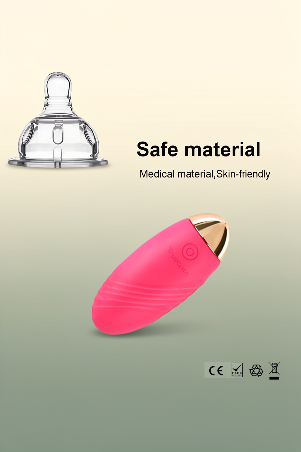 Bullet Vibrator Remote Control Trustown Egg Vibrator for G-spot Clitrois Stimulation Soft Silicone Wearable Rechargeable Waterproof 10 Vibration Modes Adult Sex Toy for Women and Couples