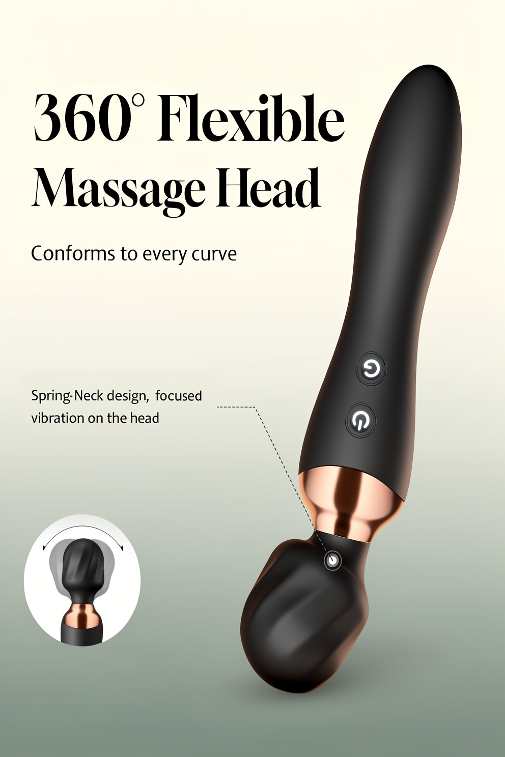 MOOLIGIRL Vibrator Wand Dual-Ended Dildo, 24 Vibration Patterns, Powerful Quiet Motor, Adult Women Sex Toy, Cordless & Waterproof Massager Solo & Couple Clitoral Nipple Weight Toys - Black