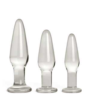 Glass Anal Plug Set of 3 | Borosilicate Butt Plugs for Temperature Play & Training - Mairalea