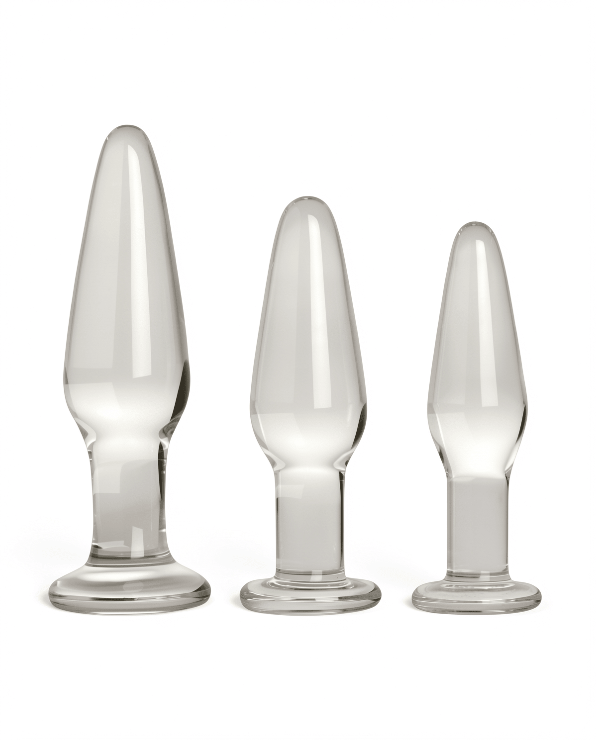 Glass Anal Plug Set of 3 | Borosilicate Butt Plugs for Temperature Play & Training - Mairalea