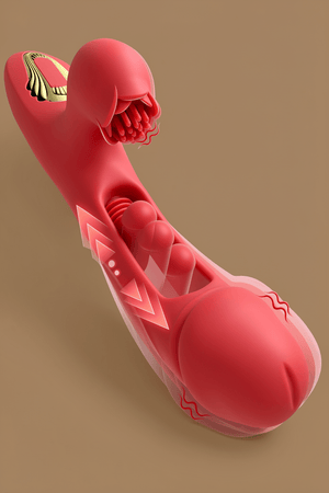 Internal Thrusting Realistic Dildo for Women, Rabbit Vibrator, G-Spot Dildo | Dual-motor rabbit dildo with clitoral stimulation, rose-inspired design, and 9 thrusting & vibration modes. - Mairalea