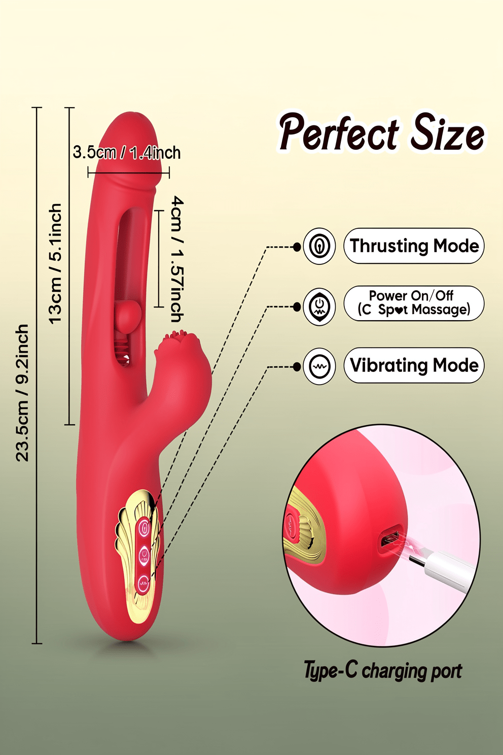 Internal Thrusting Realistic Dildo for Women, Rabbit Vibrator, G-Spot Dildo | Dual-motor rabbit dildo with clitoral stimulation, rose-inspired design, and 9 thrusting & vibration modes. - Mairalea