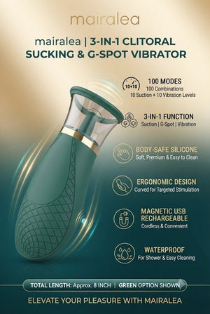 Jesbenna Clitoral Sucking Vibrator | Clit Sucker, 3 Suction 9 Modes Tongue Stimulator - Mairalea