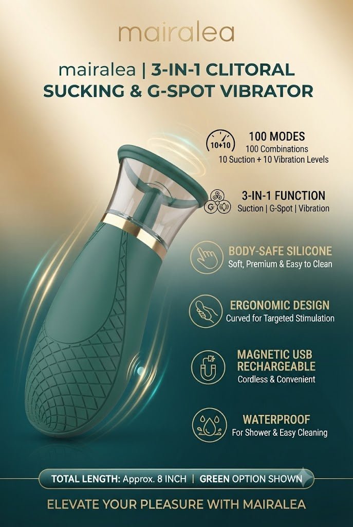 Jesbenna Clitoral Sucking Vibrator | Clit Sucker, 3 Suction 9 Modes Tongue Stimulator - Mairalea