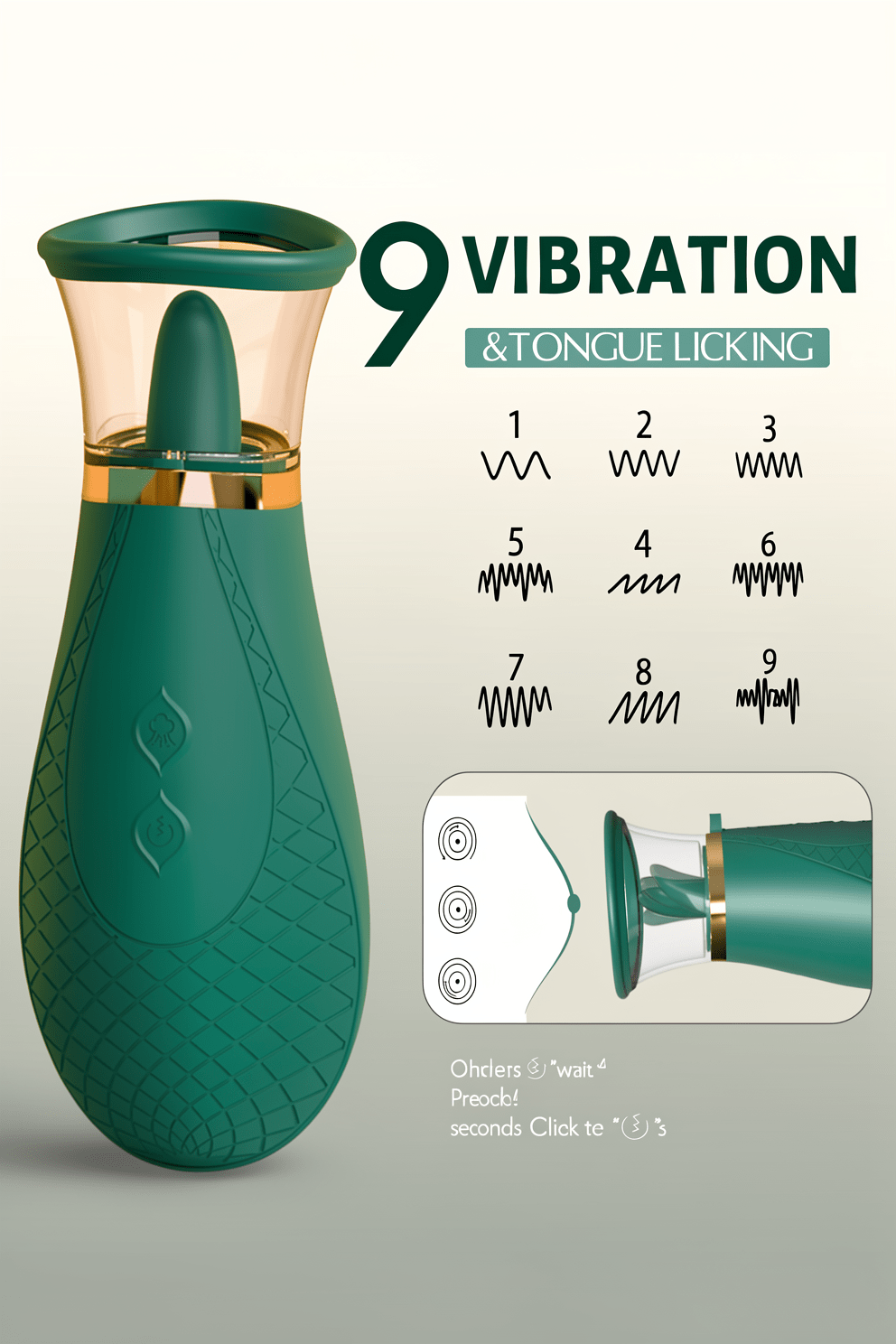 Jesbenna Clitoral Sucking Vibrator Sex Toys, 3 Sucking 9 Licking Modes Nipples Clit Sucker for Quick Orgasm, Tongue Vibrators Adult Toys for Women Couples, Green (S337) - Mairalea