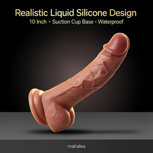 Kstert 10 Inch Dildo – Realistic Liquid Silicone Dildo with Suction Cup Base - Mairalea