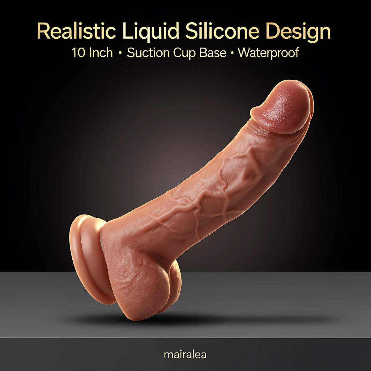 Kstert 10 Inch Dildo – Realistic Liquid Silicone Dildo with Suction Cup Base - Mairalea