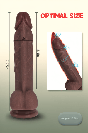 Kstert Realistic Dildo – 7.8" Liquid Silicone Toy with Strong Suction Cup, Lifelike Veiny Texture & Resilient Firmness, Hands-Free G Spot Focused Design for Women & Beginners (Brown) - Mairalea
