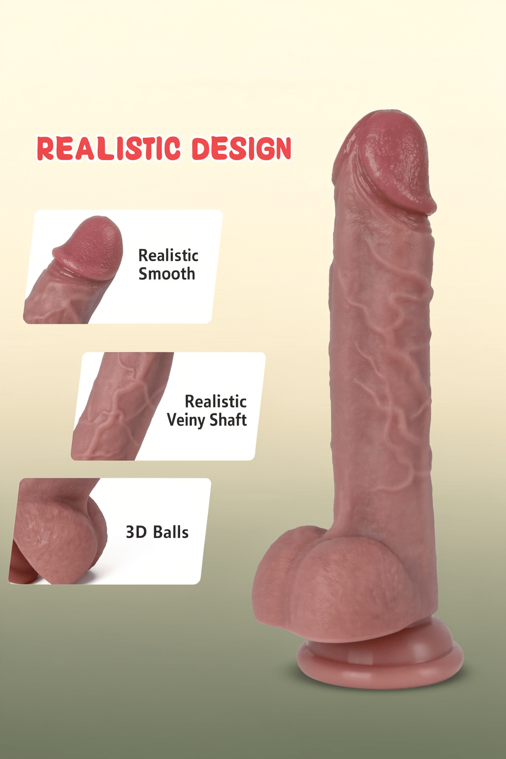 Kstert Realistic Dildo – 7.8" Liquid Silicone Toy with Strong Suction Cup, Lifelike Veiny Texture & Resilient Firmness, Hands-Free G Spot Focused Design for Women & Beginners - Mairalea