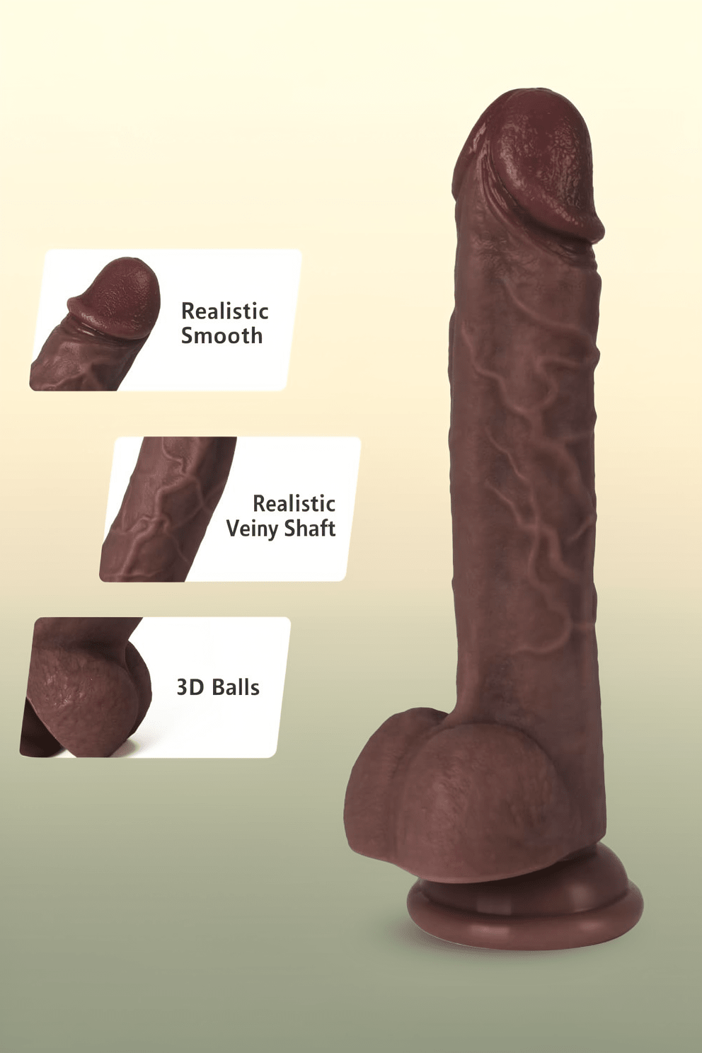 Kstert Realistic Dildo – 7.8" Liquid Silicone Toy with Strong Suction Cup, Lifelike Veiny Texture & Resilient Firmness, Hands-Free G Spot Focused Design for Women & Beginners (Brown) - Mairalea