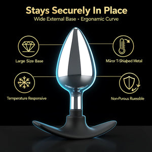 Large Anal Plug – 12-Inch Metal & Silicone Hybrid Design - Mairalea