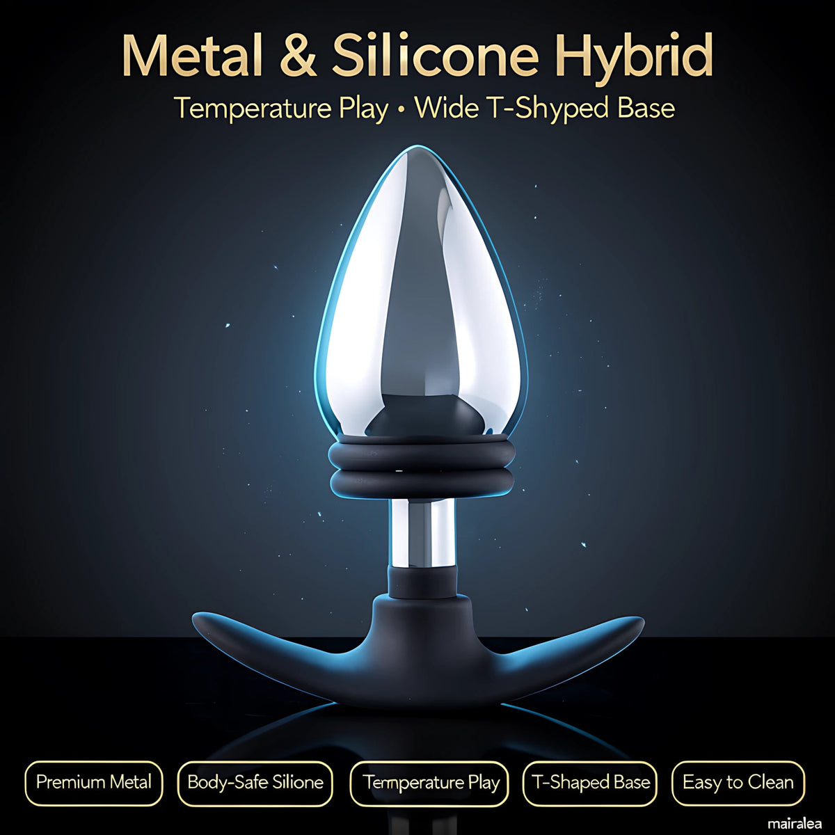 Large Anal Plug – 12-Inch Metal & Silicone Hybrid Design - Mairalea