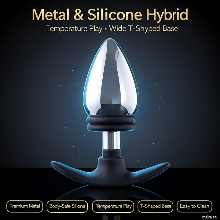 Large Anal Plug – 12-Inch Metal & Silicone Hybrid Design - Mairalea