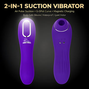 Leluo Clitoral Suction Vibrator - 2-in-1 G Spot Stimulator, Rechargeable Silicone Toy - Mairalea