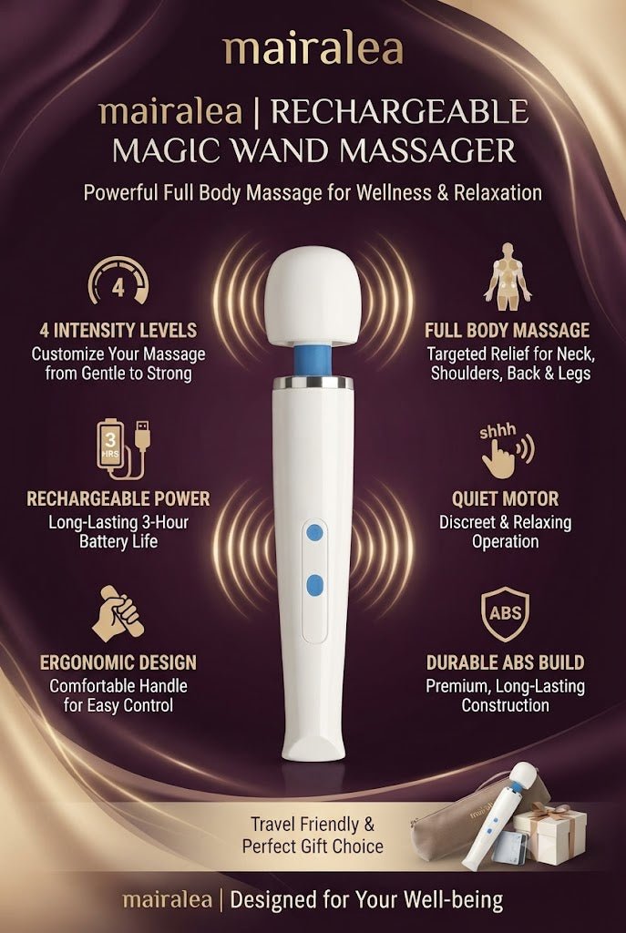 Magic Wand Massager – Powerful Rechargeable Wand Vibrator - Mairalea