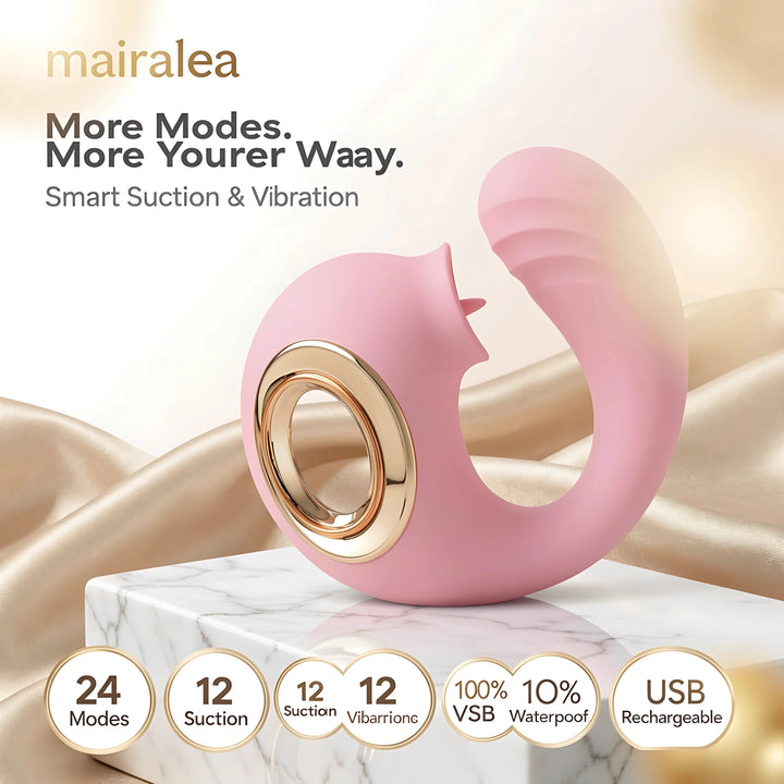 mairalea Suction Vibrator – 24 Modes Waterproof Women’s Toy - Mairalea