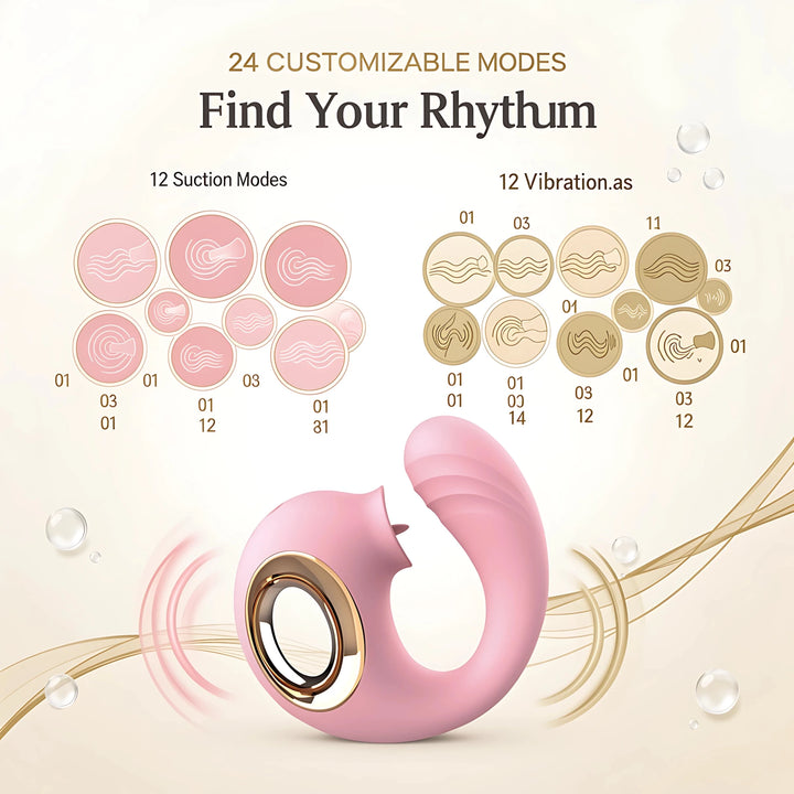 mairalea Suction Vibrator – 24 Modes Waterproof Women’s Toy - Mairalea