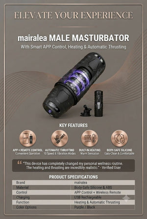 Male Masturbator Machine - Automatic Thrusting Rotating Hands-Free Sex Toy with Smart Control - Mairalea