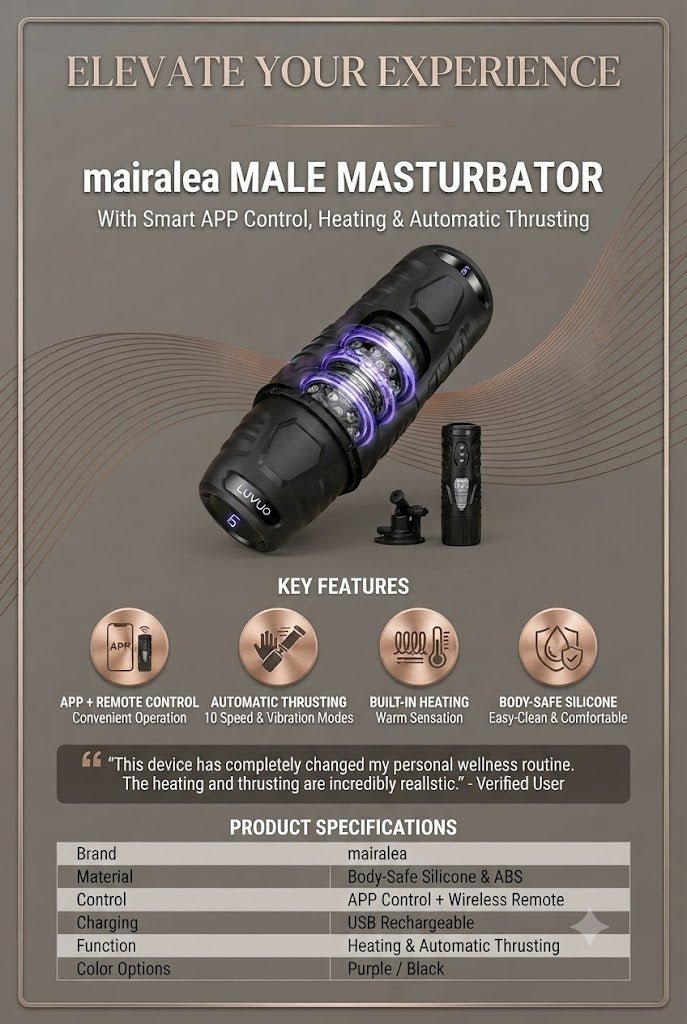 Male Masturbator Machine - Automatic Thrusting Rotating Hands-Free Sex Toy with Smart Control - Mairalea