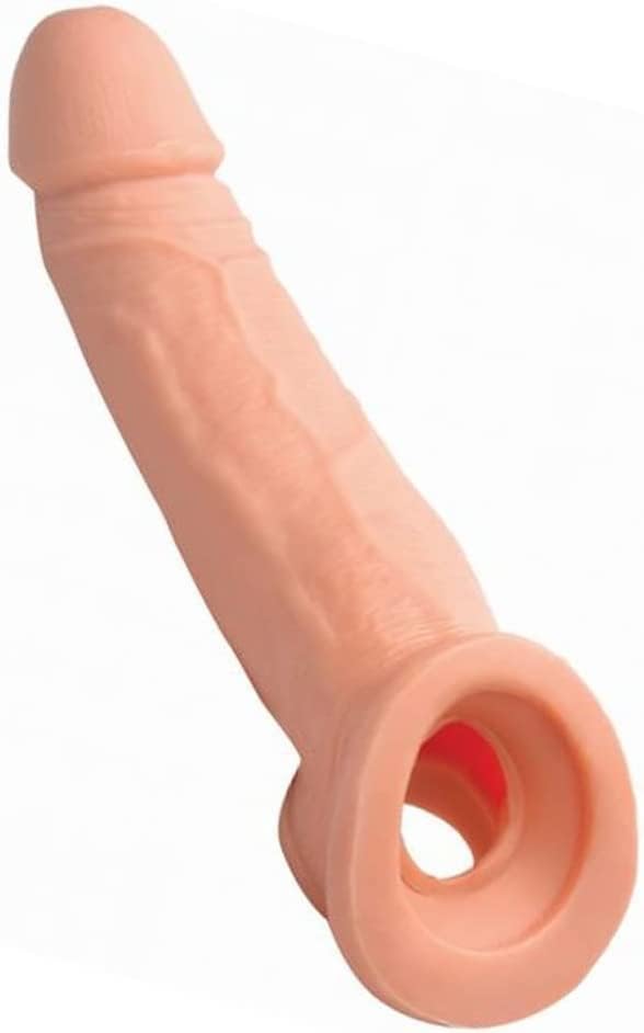 Newly Double Open Silicone Sleeve Extension Sheath Extender for Men Male Enhancement Extension Sleeve Cover (Black, 8 in) - Mairalea