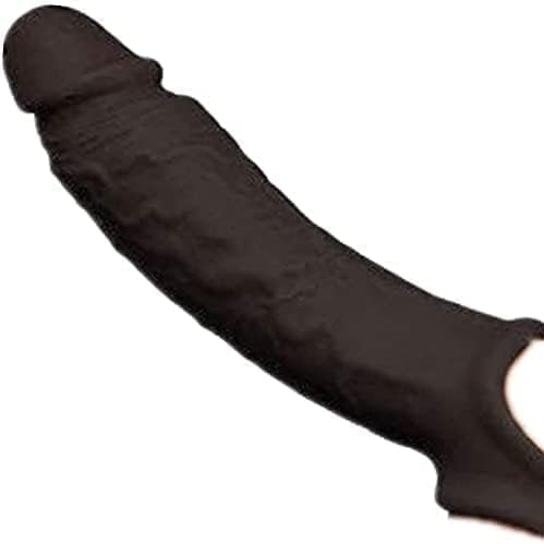 Newly Double Open Silicone Sleeve Extension Sheath Extender for Men Male Enhancement Extension Sleeve Cover (Black, 8 in) - Mairalea