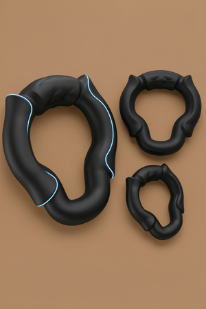 Open Tip Cock Ring Set for Men, 3 Size Silicone Penis Rings with 6-Point Pressure Support, No Blockage Design for Natural Ejaculation, Ergonomic Body-Fit Erection Support Ring, Couple Sex Toy - Mairalea