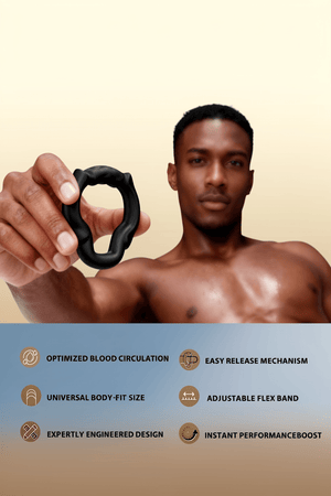 Open Tip Cock Ring Set for Men, 3 Size Silicone Penis Rings with 6-Point Pressure Support, No Blockage Design for Natural Ejaculation, Ergonomic Body-Fit Erection Support Ring, Couple Sex Toy - Mairalea