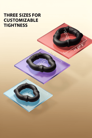 Open Tip Cock Ring Set for Men, 3 Size Silicone Penis Rings with 6-Point Pressure Support, No Blockage Design for Natural Ejaculation, Ergonomic Body-Fit Erection Support Ring, Couple Sex Toy - Mairalea