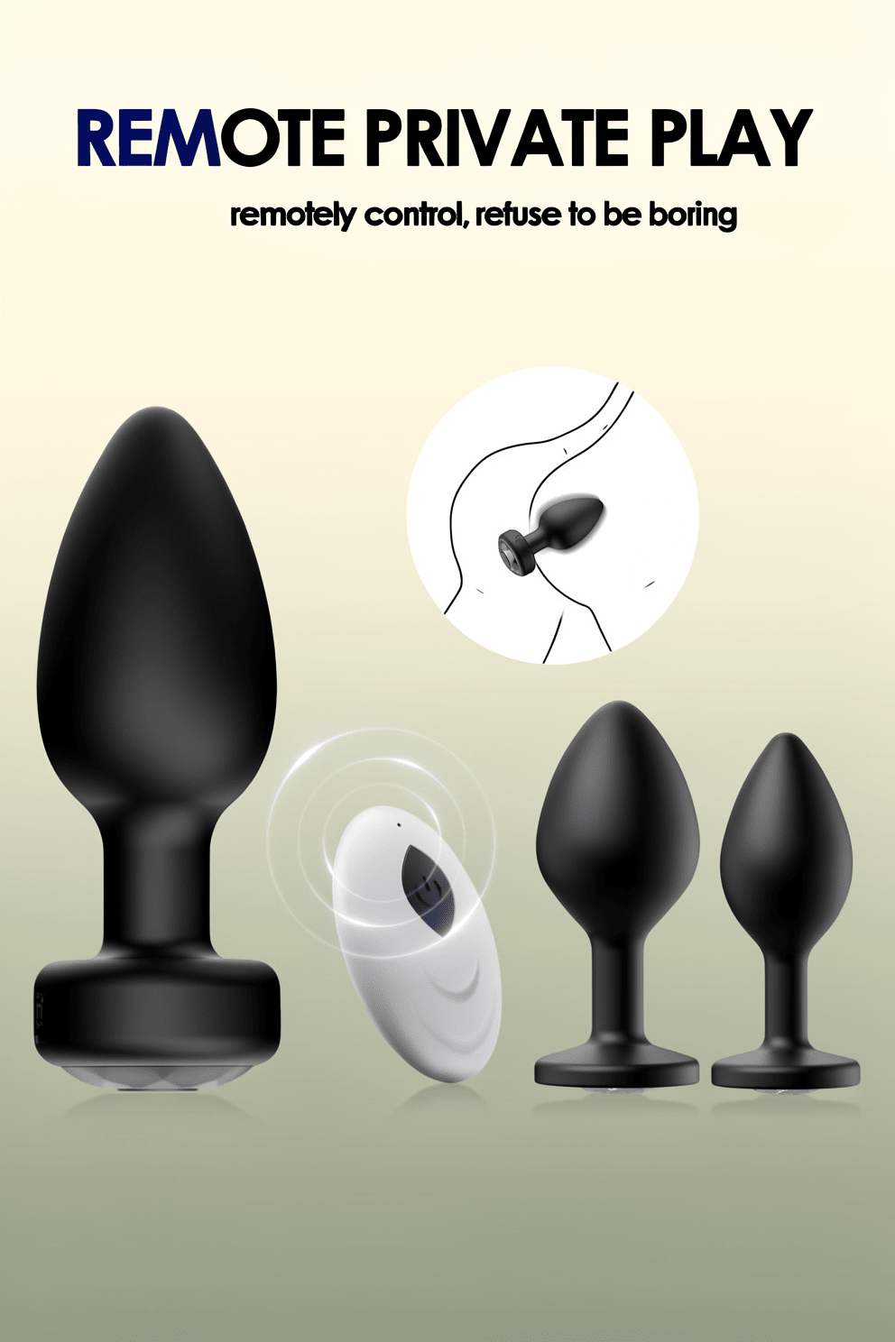 oreyurt Anal Plug Sex Toys Vibrator – Silicone Butt Plugs Training Kit with Remote Control, 10 Vibration Modes, Prostate Massager for Adults – Black - Mairalea