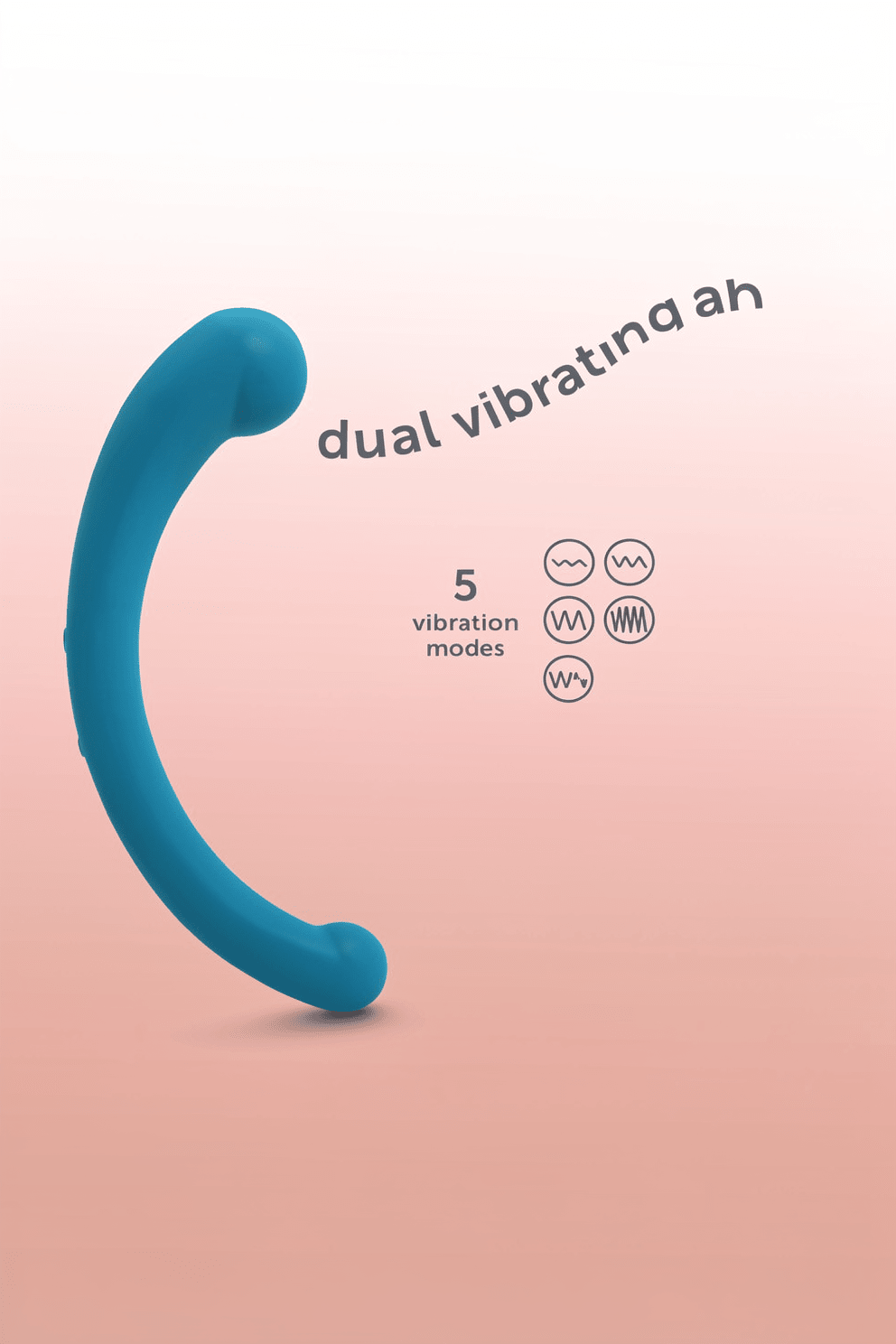 plusOne Dual Vibrating Arc Personal Massager, Made of Body-Safe Silicone, Waterproof, USB Rechargeable Vibrator for Women and Men, Teal - Mairalea
