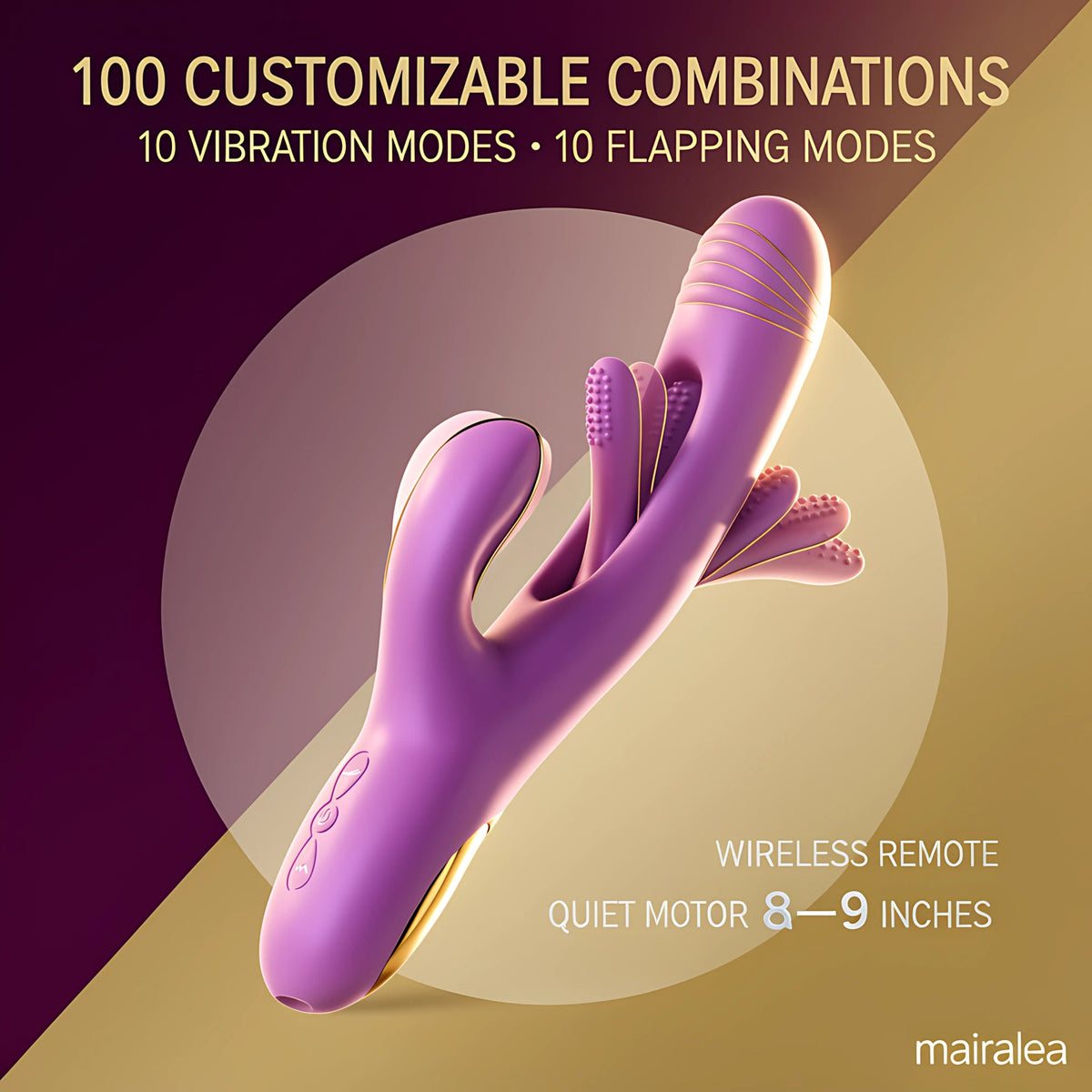 Rabbit Vibrator Dildo 3-in-1 | G-Spot & Clitoral Tongue Licking Stimulator - Mairalea