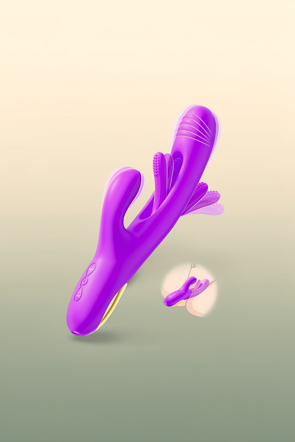 Rabbit Vibrator Dildo 3-in-1 | G-Spot & Clitoral Tongue Licking Stimulator - Mairalea