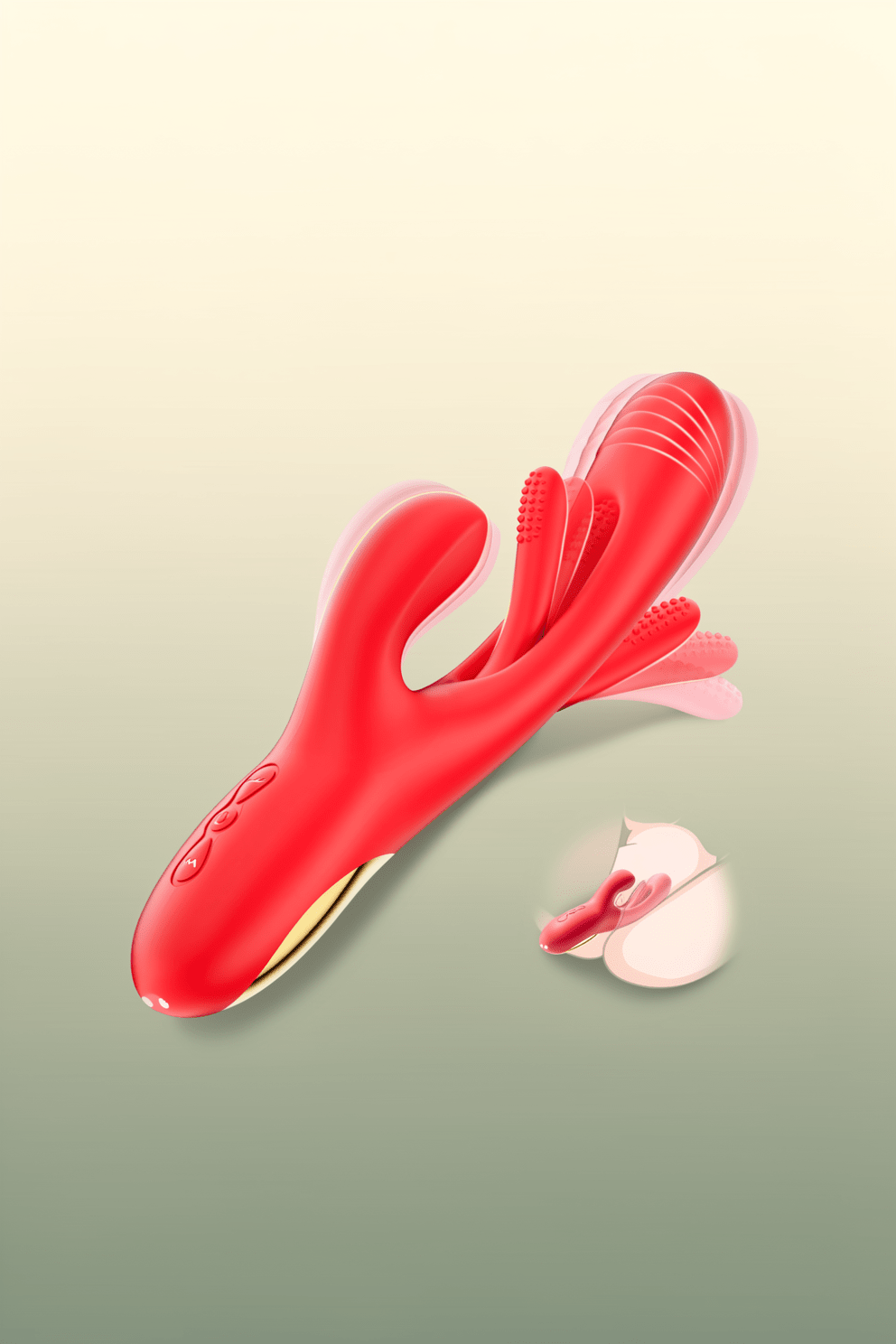 Rabbit Vibrator Dildo 3-in-1 | G-Spot & Clitoral Tongue Licking Stimulator - Mairalea