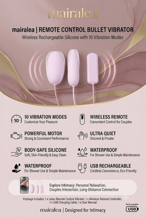 Remote Control Vibrator, Bullet & Egg Vibrator for Women, Mini Strong Clitoral Stimulator Toy - Mairalea