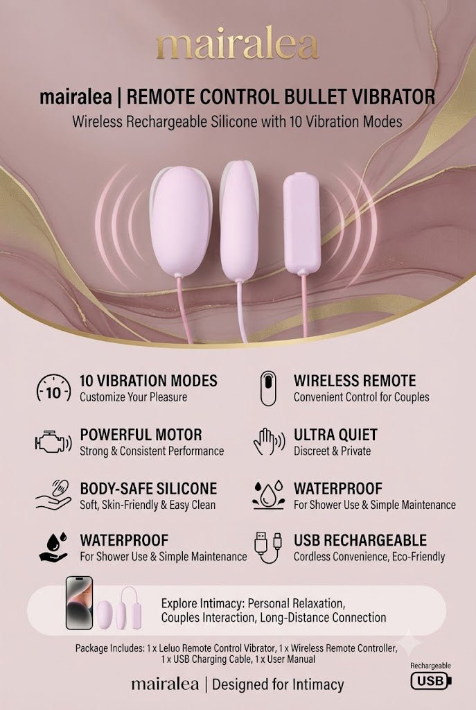 Remote Control Vibrator, Bullet & Egg Vibrator for Women, Mini Strong Clitoral Stimulator Toy - Mairalea
