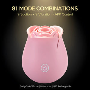 Rose Sex Toy | APP Control Clitoral & Nipple Vibrator, 9 Modes Waterproof Stimulator - Mairalea