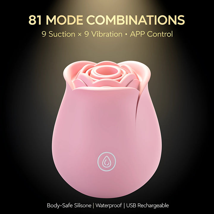 Rose Sex Toy | APP Control Clitoral & Nipple Vibrator, 9 Modes Waterproof Stimulator - Mairalea