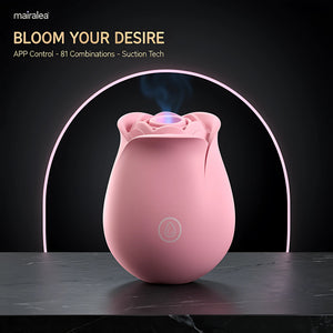 Rose Sex Toy | APP Control Clitoral & Nipple Vibrator, 9 Modes Waterproof Stimulator - Mairalea