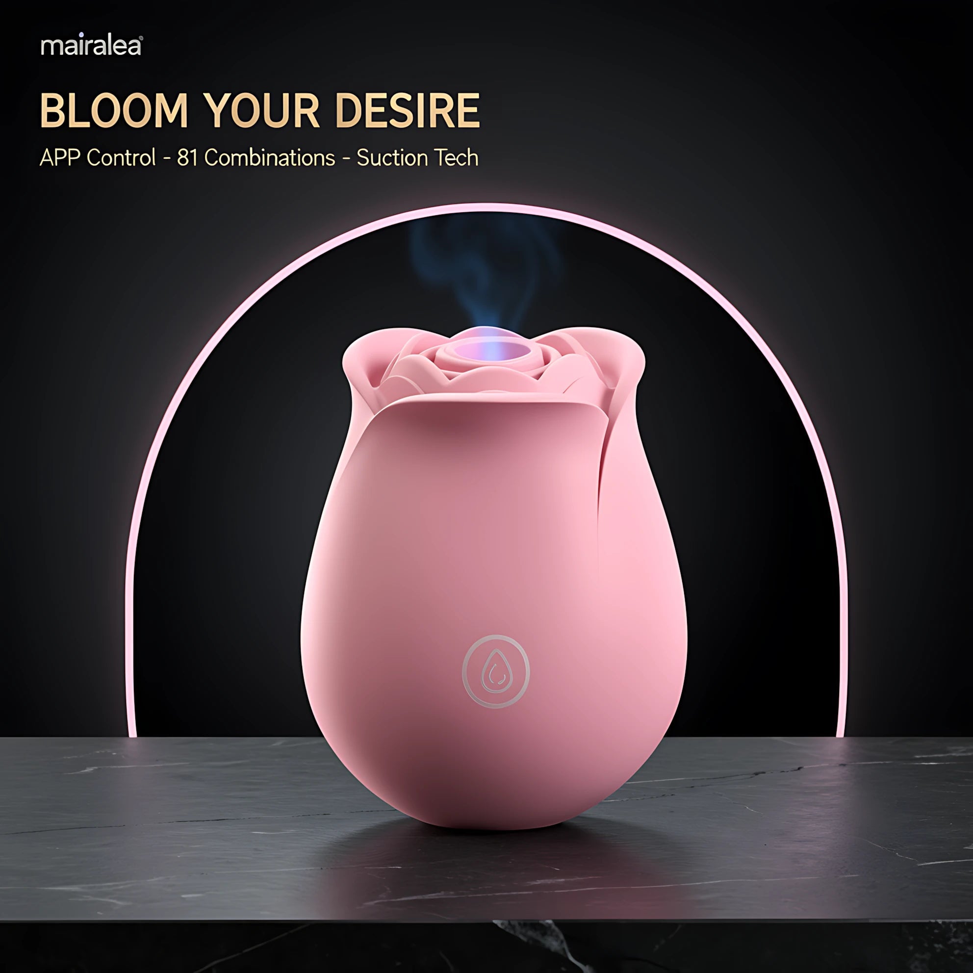 Rose Sex Toy | APP Control Clitoral & Nipple Vibrator, 9 Modes Waterproof Stimulator - Mairalea