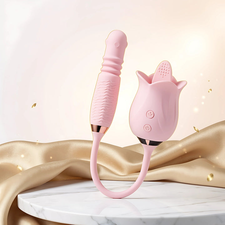 Rose Vibrator | Dual Head Sucking G-Spot & Clitoral Stimulator for Women - Mairalea
