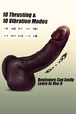 Sex Toys Thrusting Dildo Vibrator, Lifelike Heated Silicone Black Penis with 10 Thrusting & 10 Vibrating Modes for clit Anal stimulater, Realistic G Spots Dildos Adult Sex Toy for Women Couple Play - Mairalea