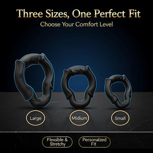 Silicone Cock Ring Set for Men, 3 Sizes Open Tip Rings, No-Blockage Erection Support & Couples Toy - Mairalea