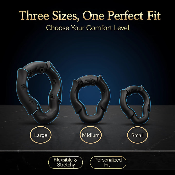 Silicone Cock Ring Set for Men, 3 Sizes Open Tip Rings, No-Blockage Erection Support & Couples Toy - Mairalea