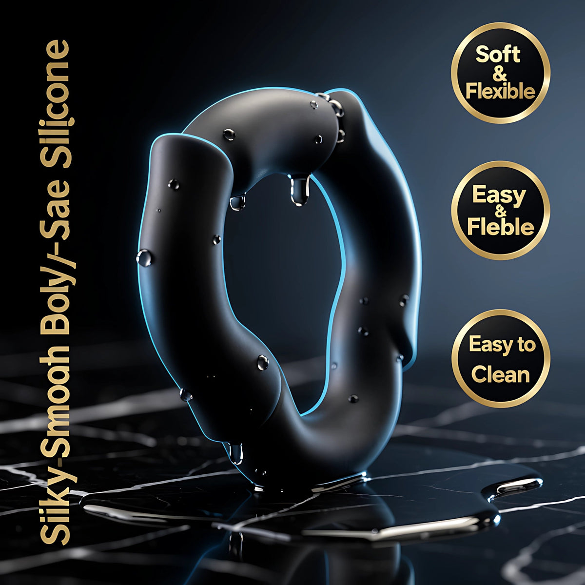 Silicone Cock Ring Set for Men, 3 Sizes Open Tip Rings, No-Blockage Erection Support & Couples Toy - Mairalea