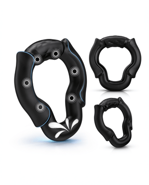 Silicone Cock Ring Set for Men, 3 Sizes Open Tip Rings, No-Blockage Erection Support & Couples Toy - Mairalea