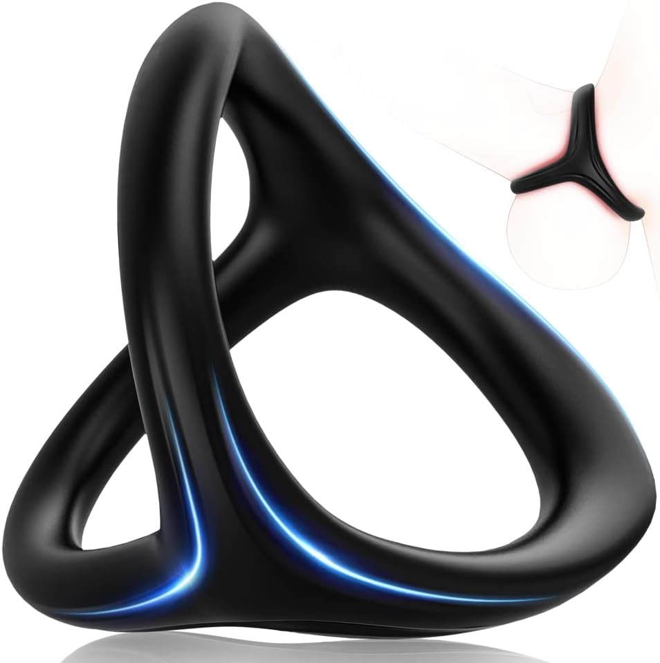 Silicone Penis Ring for Men, Adorime 3 in 1 Ultra Soft Stretchy Cock Ring Penis Enlargers Erection Tool, Sex Toy for Men - Mairalea