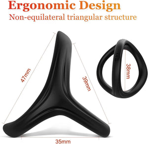 Silicone Penis Ring for Men, Adorime 3 in 1 Ultra Soft Stretchy Cock Ring Penis Enlargers Erection Tool, Sex Toy for Men - Mairalea