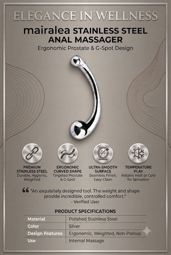 Stainless Steel Anal Massager - Pure G Spot Metal Wand Prostate Massage Stick 692g - Mairalea