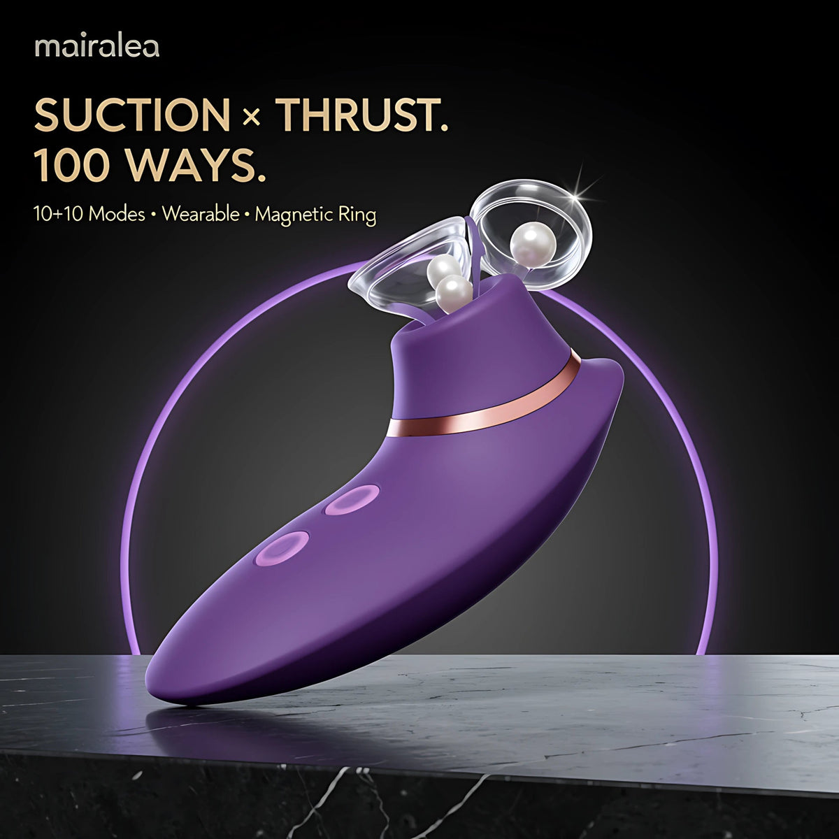 Sucking Vibrator | Clitoral Sucker & G Spot Stimulator, 9 Modes Waterproof Sex Toy - Mairalea